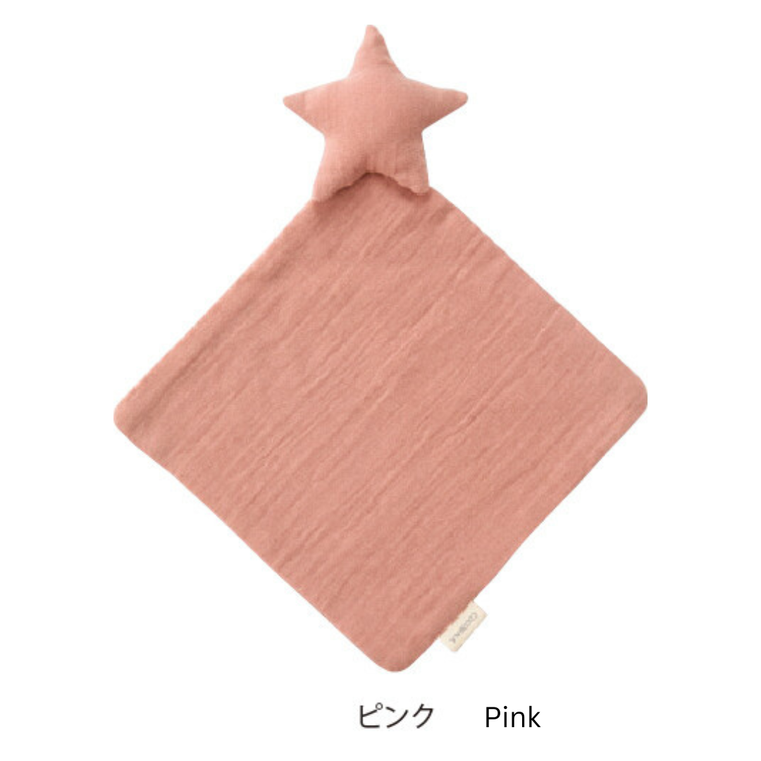 Soft gauze baby handkerchief with a pink star