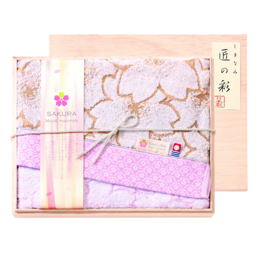 Hacoon Boxed Sakura Towel Set