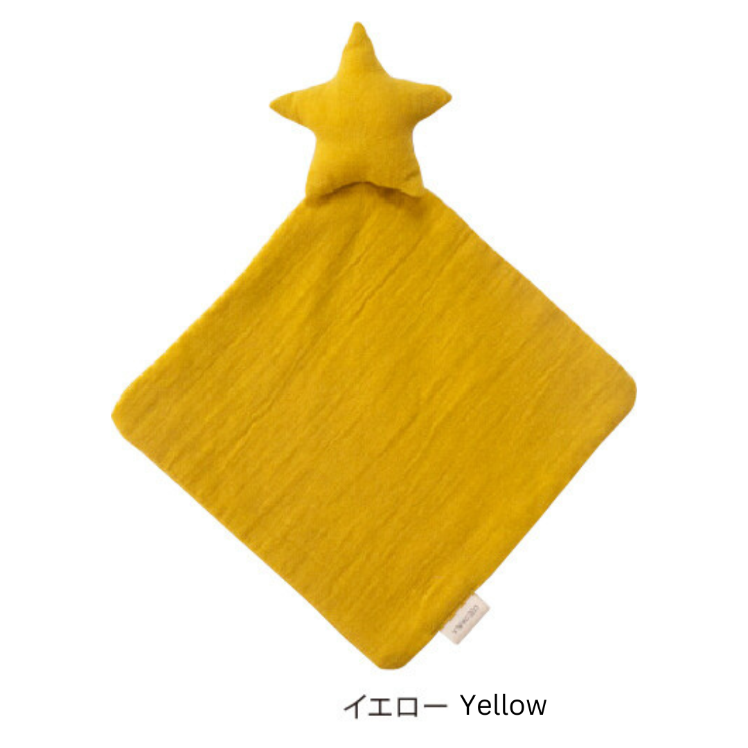 Soft gauze baby handkerchief with a yellow star